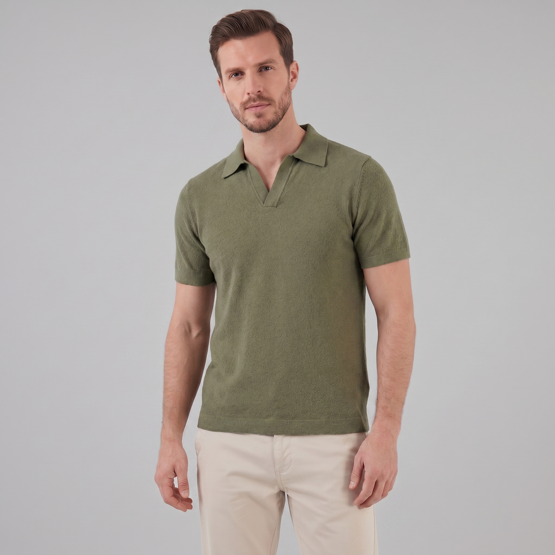 Men's V-Neck Summer Polo