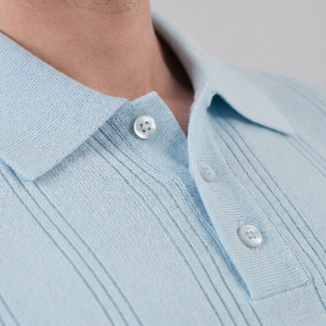 Men's Vertical Stripe Knit Polo