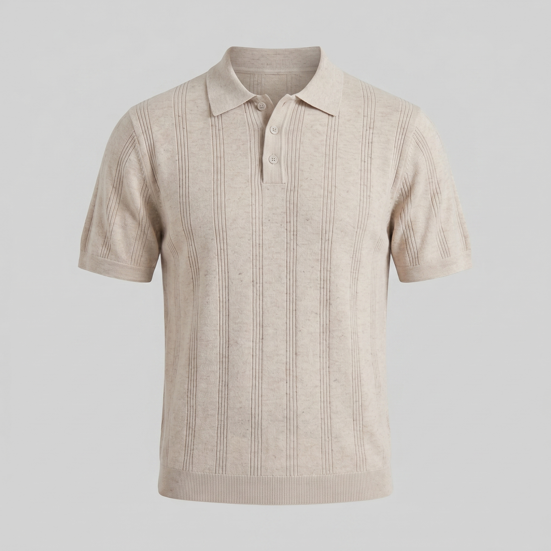Men's Vertical Stripe Knit Polo