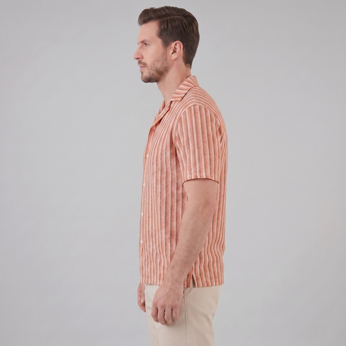 Men's Vertical Stripe Knit Resort Shirt