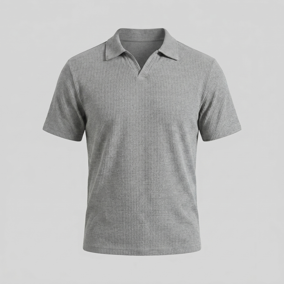 Men's Waffle Knit Open Collar Polo