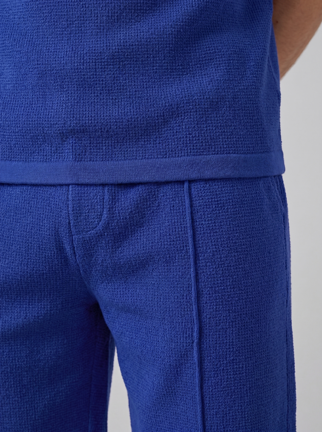Men's Waffle Knit Polo and Shorts Set