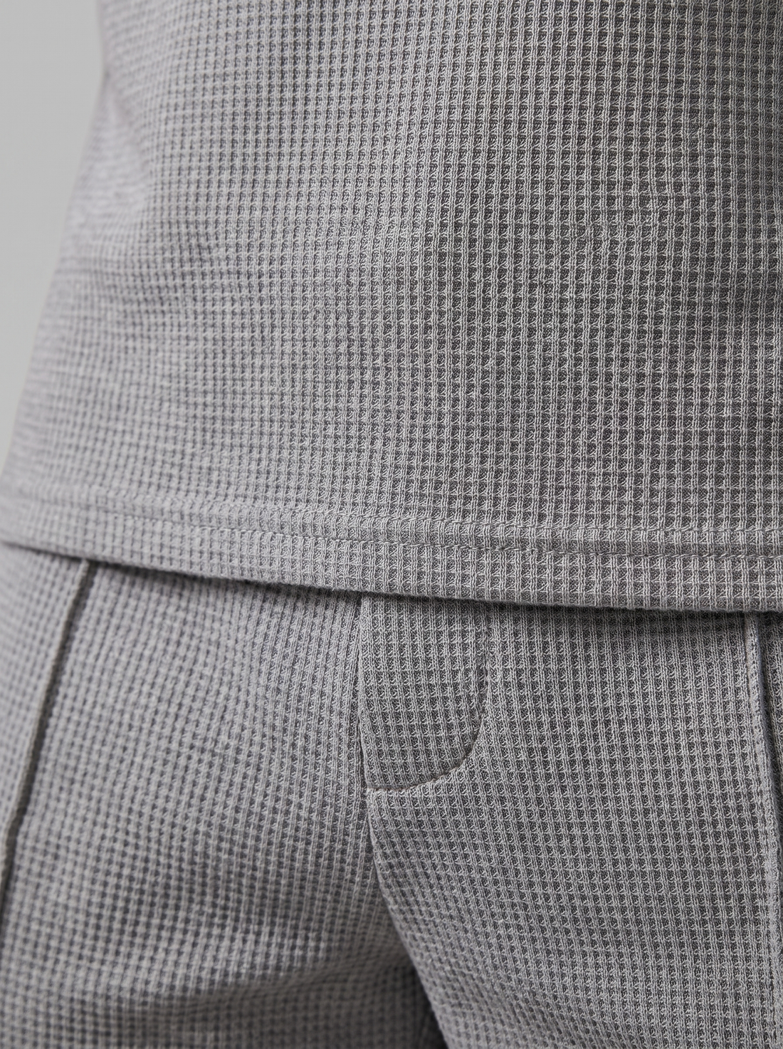 Men's Waffle Knit Polo and Shorts Set