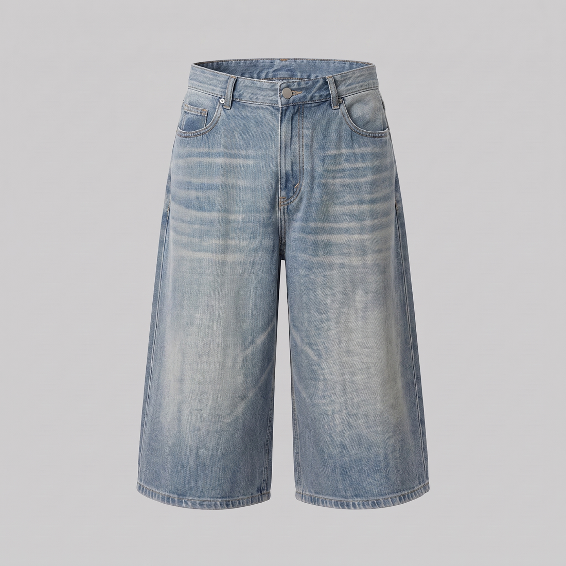 Men's Wide Leg Denim Shorts