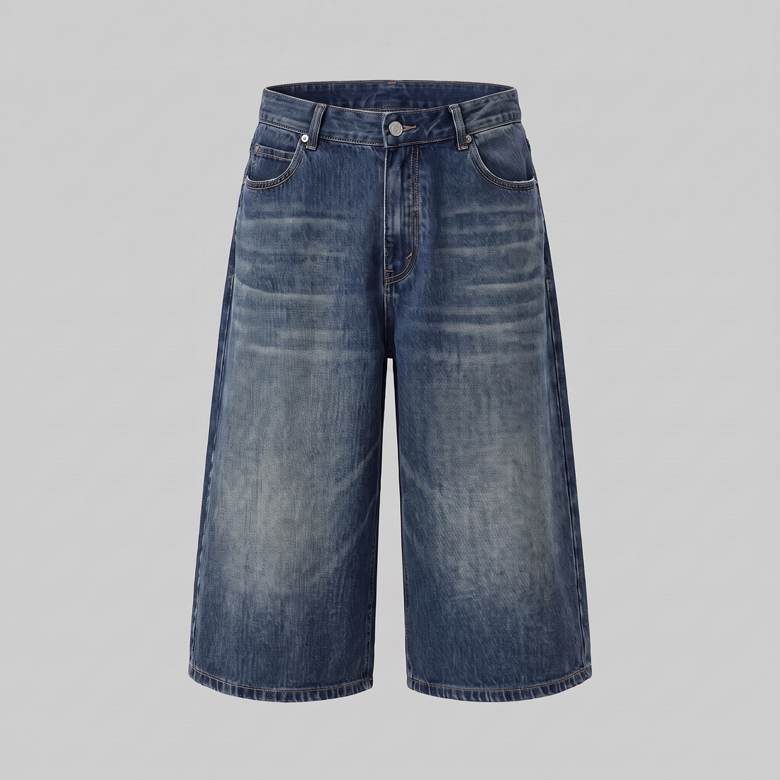 Men's Wide Leg Denim Shorts