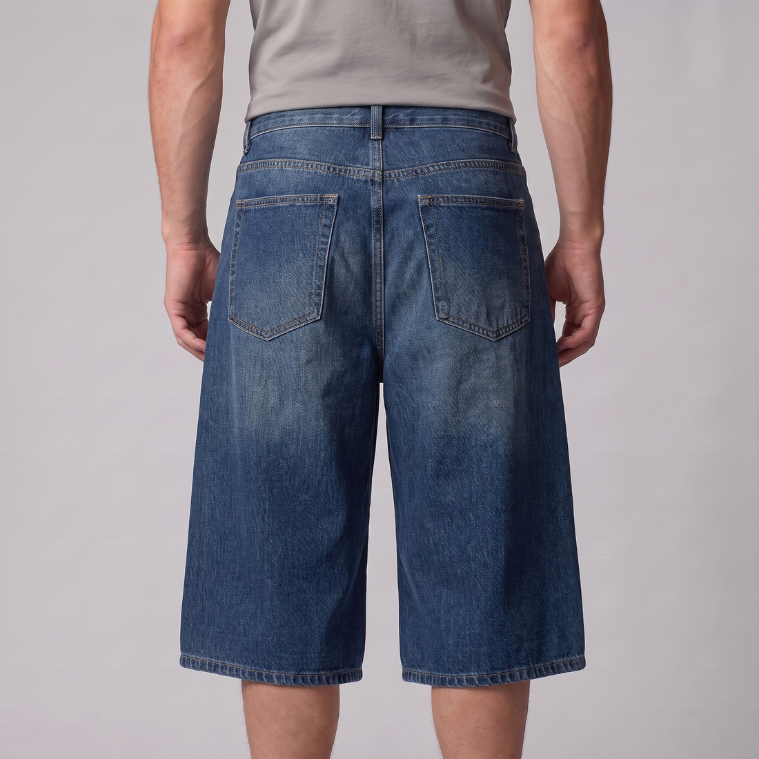 Men's Wide Leg Denim Shorts