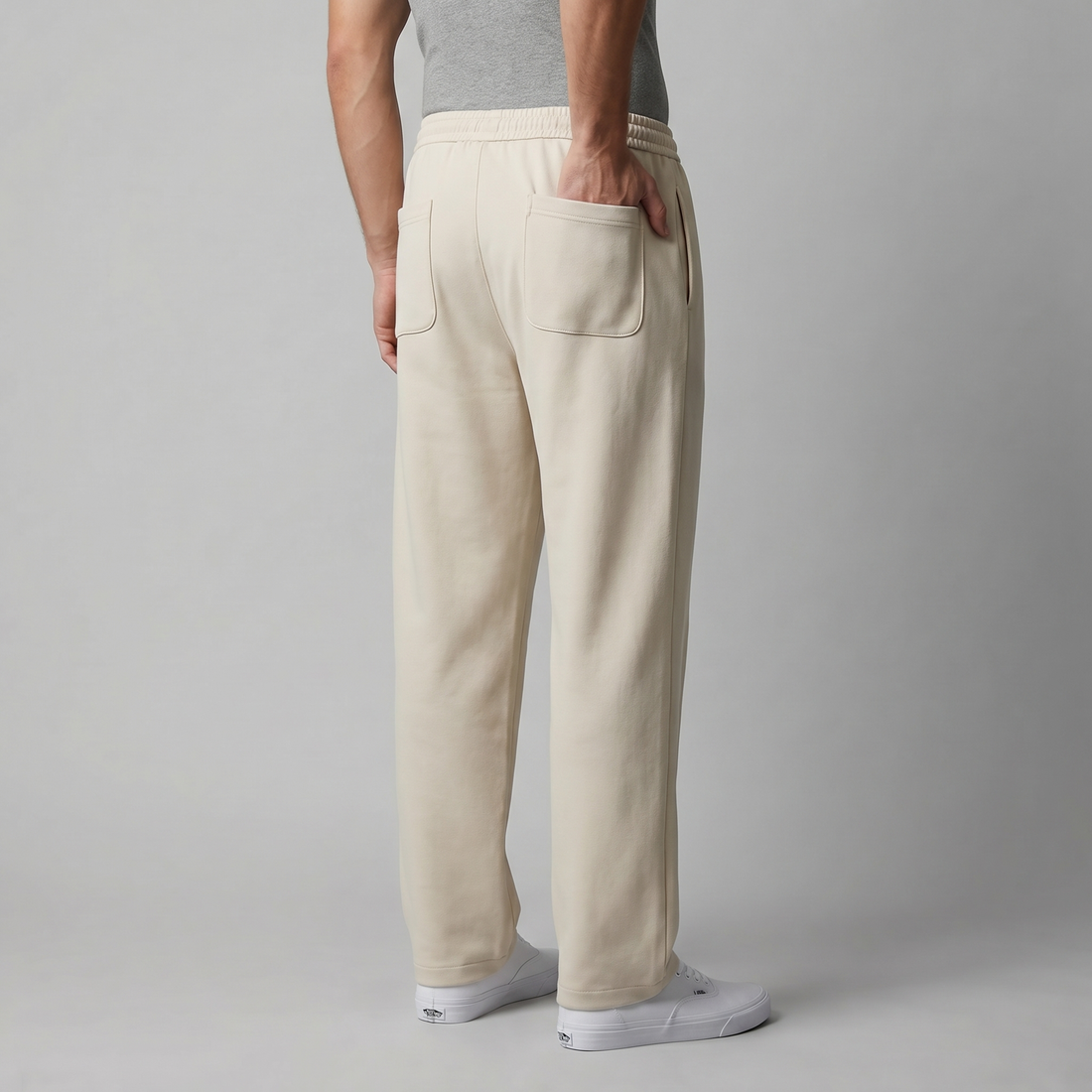 Men's Wide Leg Trousers with Drawstring