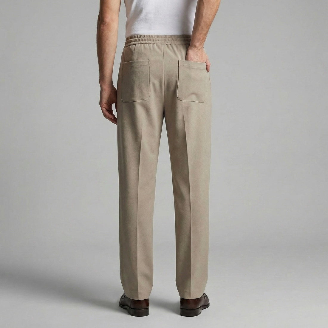 Men's Wide Leg Trousers with Drawstring