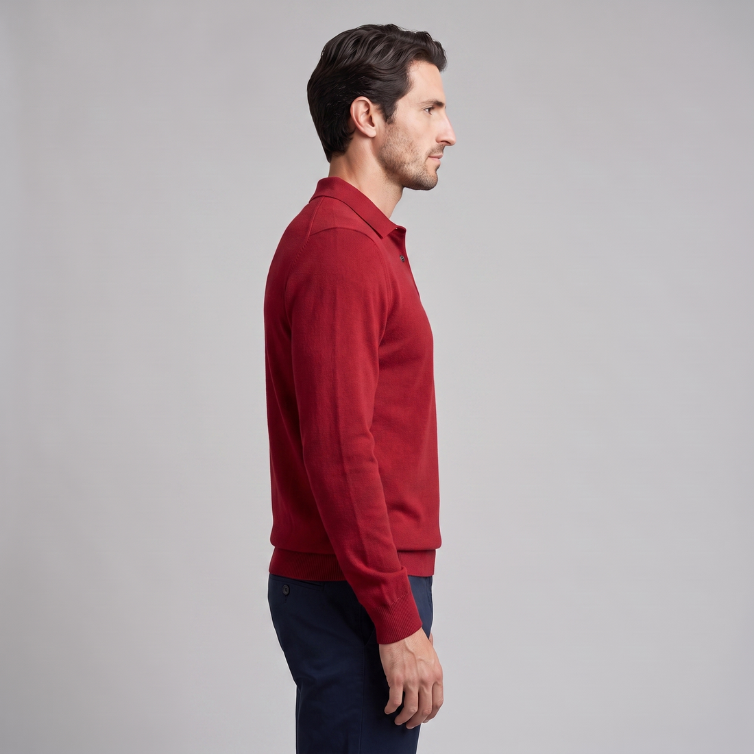 Men's Wool Polo Sweater