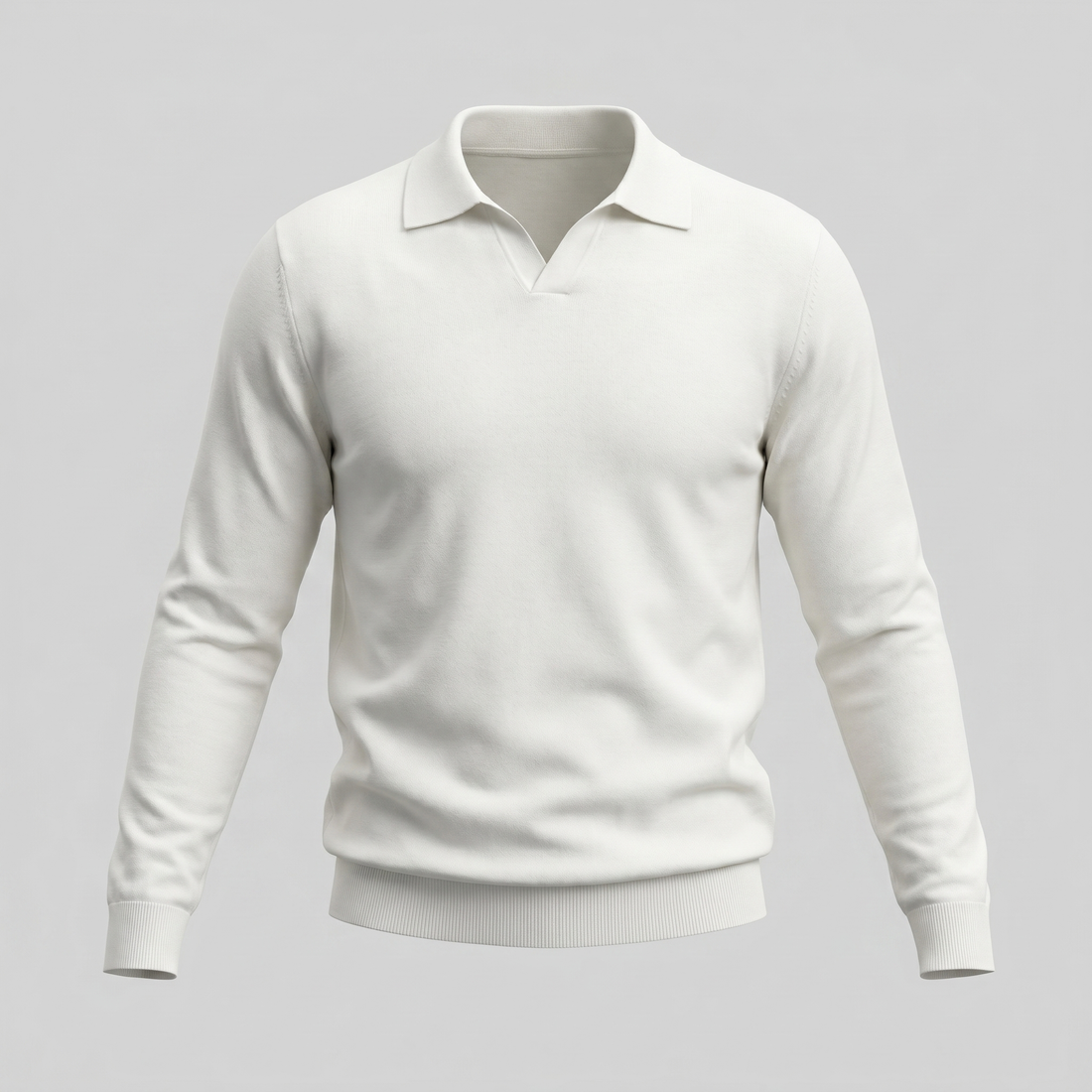 Men's Wool V-Neck Polo