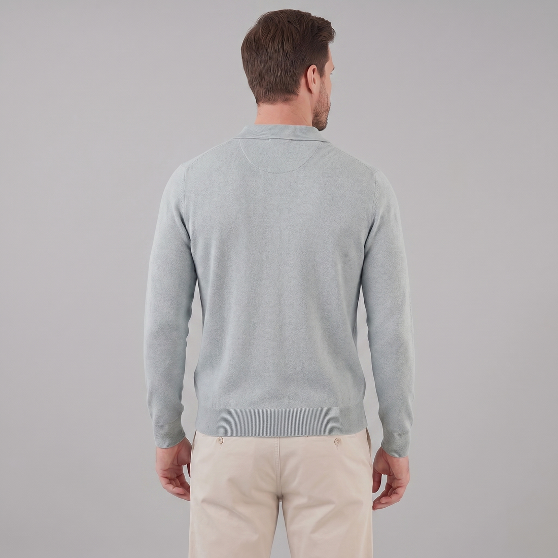 Men's Wool V-Neck Polo