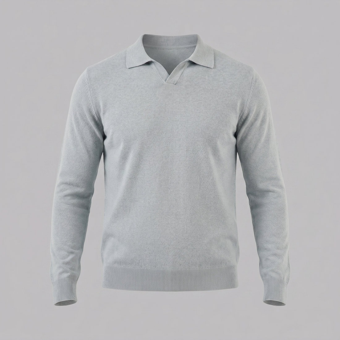 Men's Wool V-Neck Polo