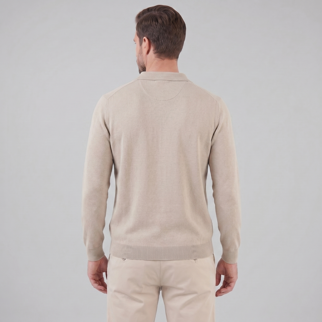 Men's Wool V-Neck Polo