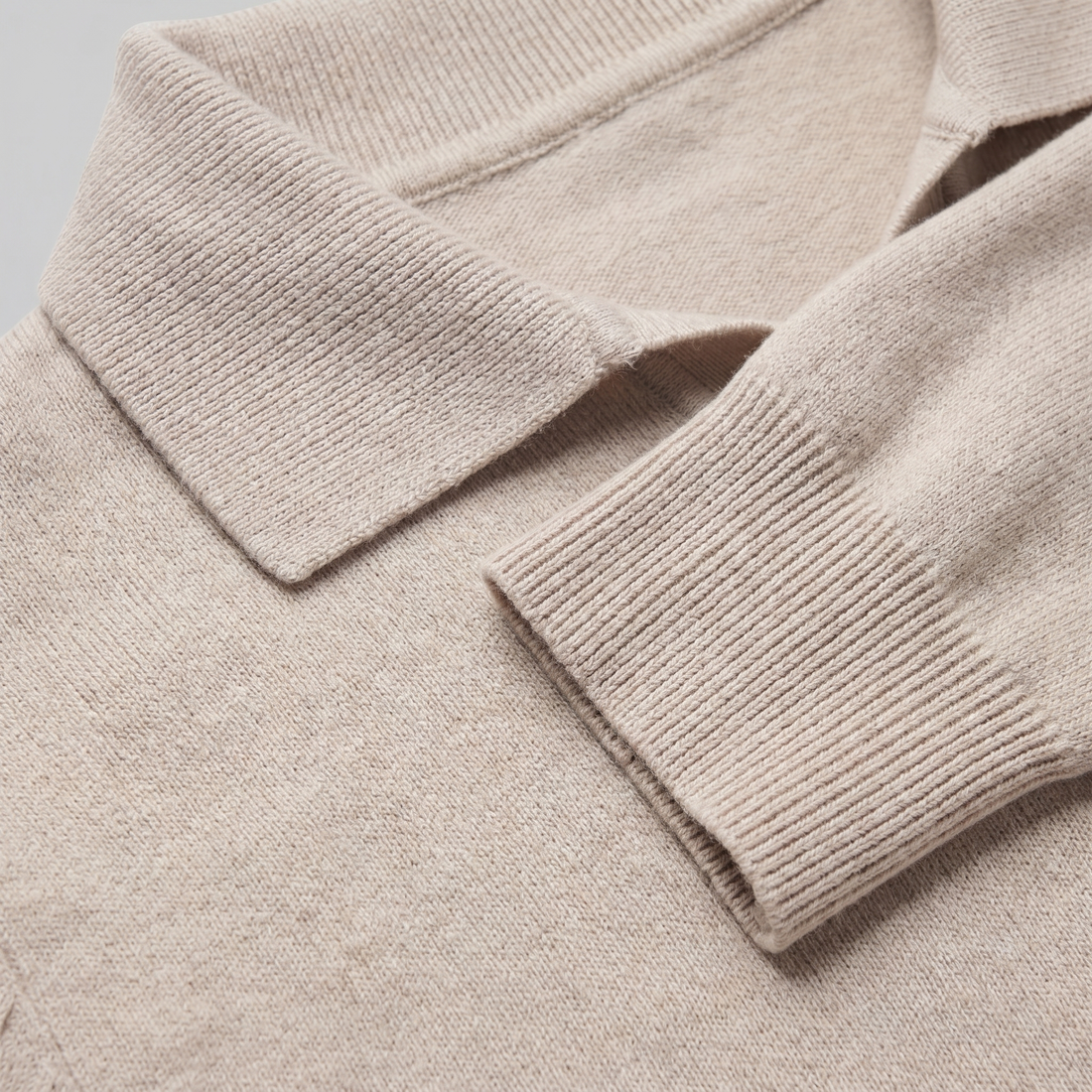 Men's Wool V-Neck Polo