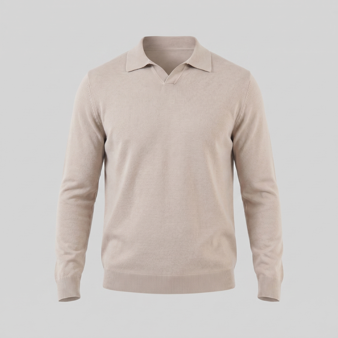 Men's Wool V-Neck Polo