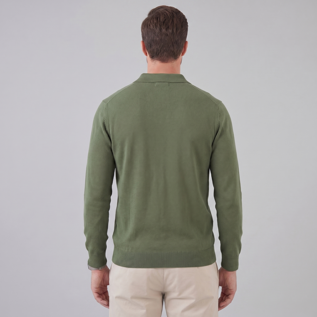 Men's Wool V-Neck Polo