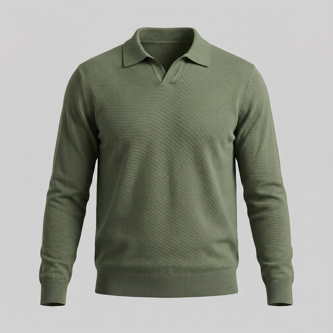 Men's Wool V-Neck Polo