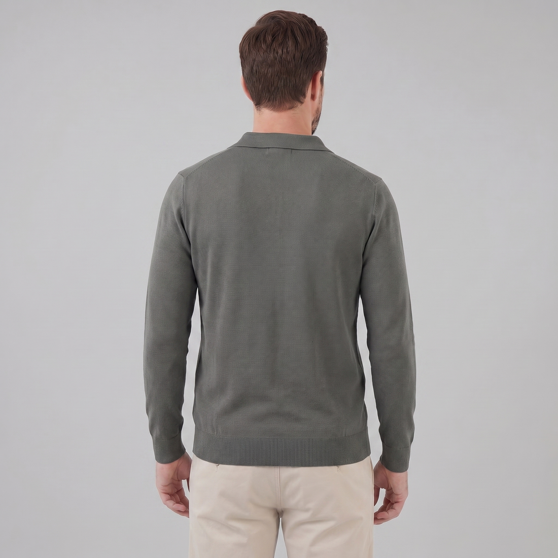 Men's Wool V-Neck Polo