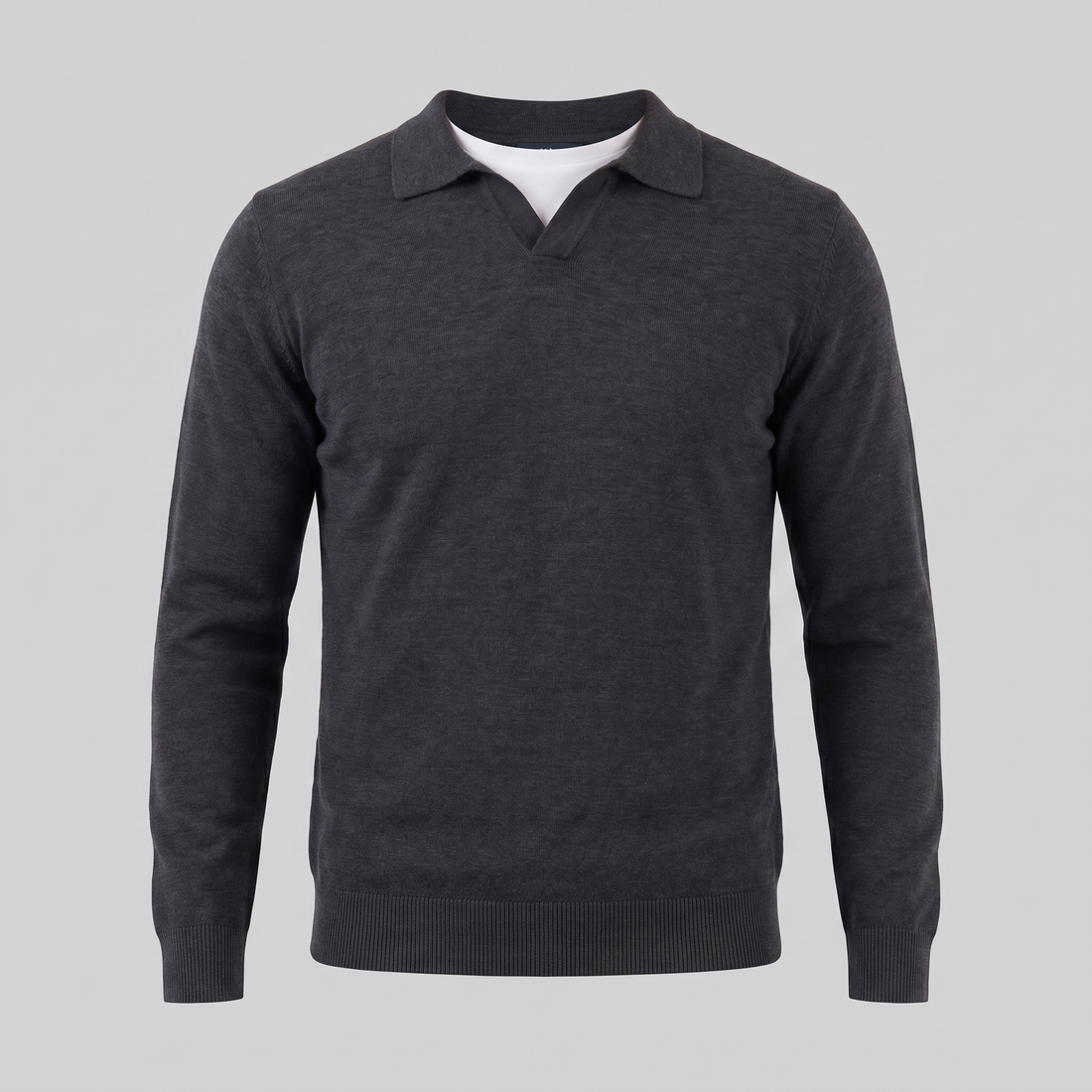 Men's Wool V-Neck Polo