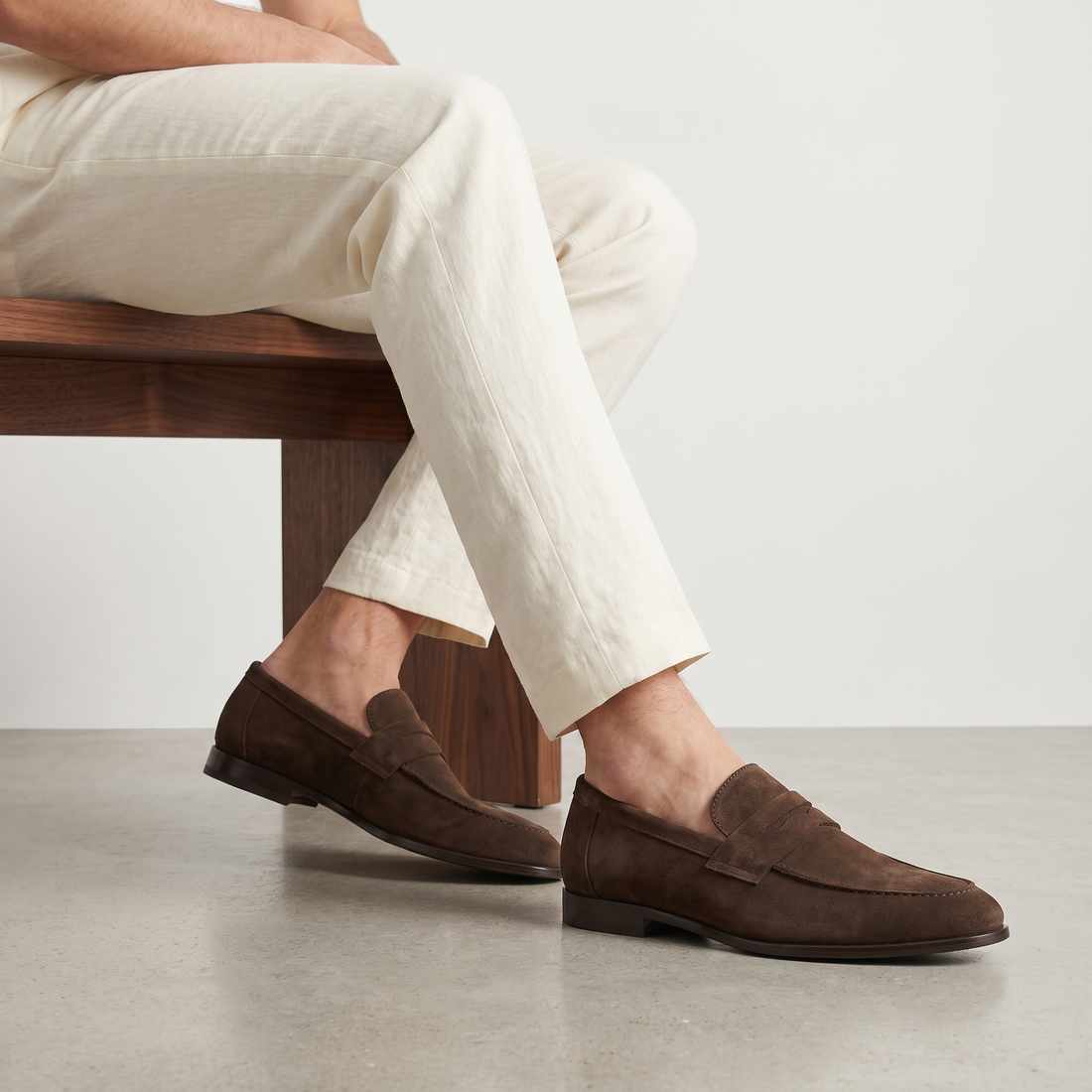 Men's Suede Penny Loafers