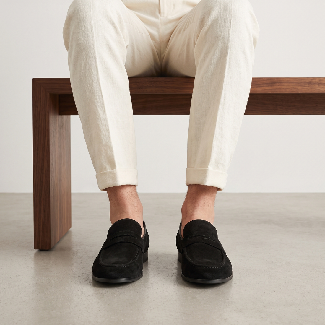 Men's Suede Penny Loafers