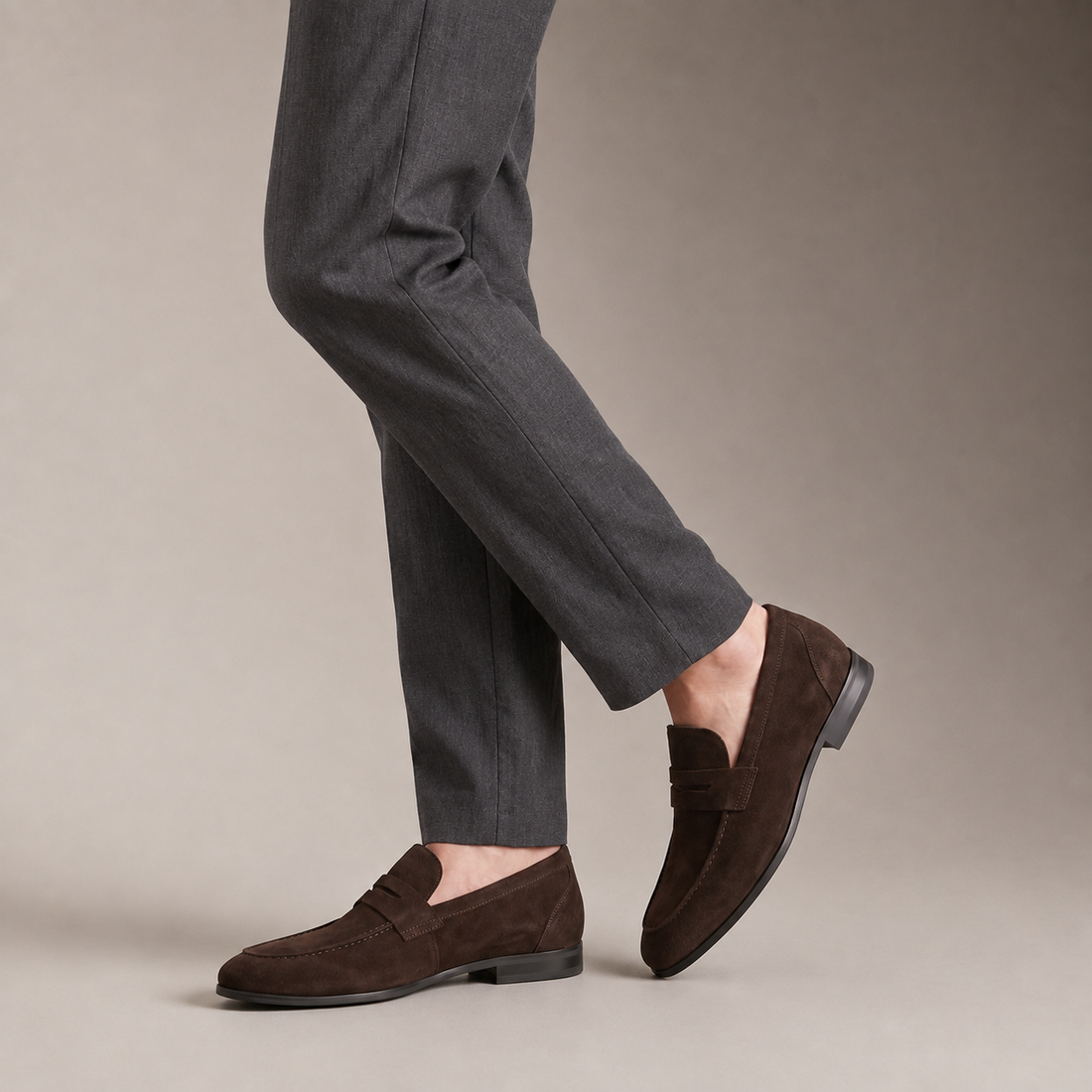 Men's Suede Penny Loafers