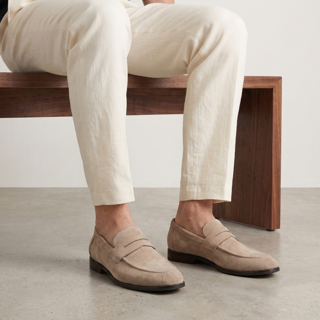 Men's Suede Penny Loafers